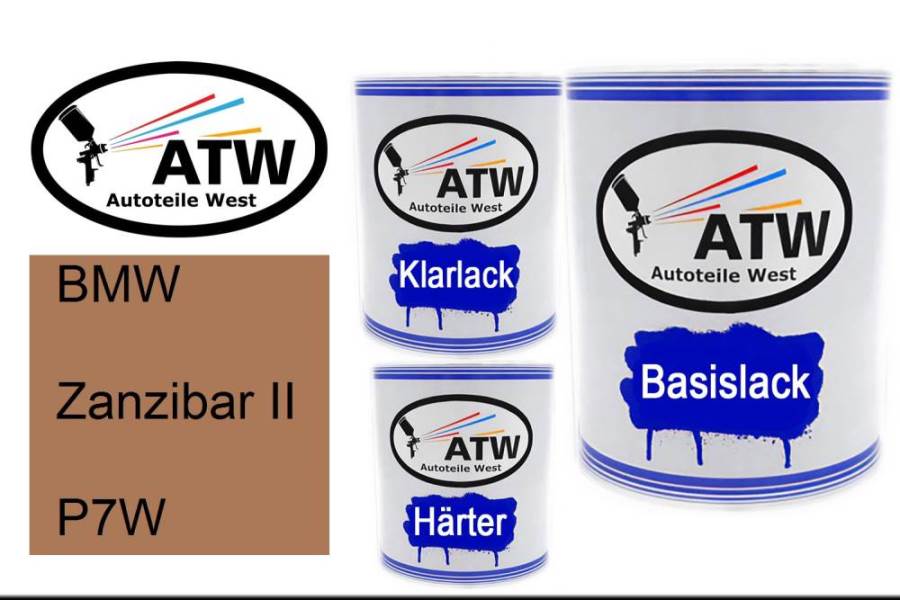 BMW, Zanzibar II, P7W: 1L Lackdose + 1L Klarlack + 500ml Härter - Set, von ATW Autoteile West.